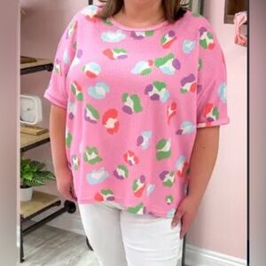 Hopely oversized leopard print top, small 🔵